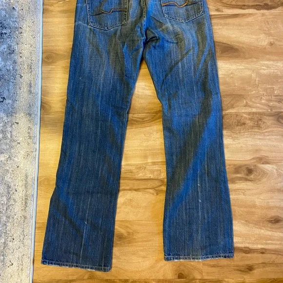 Seven 7 For All Mankind Blue Denim Bootcut Jeans Men's Size 31, Medium Dark Wash - Picture 2 of 5